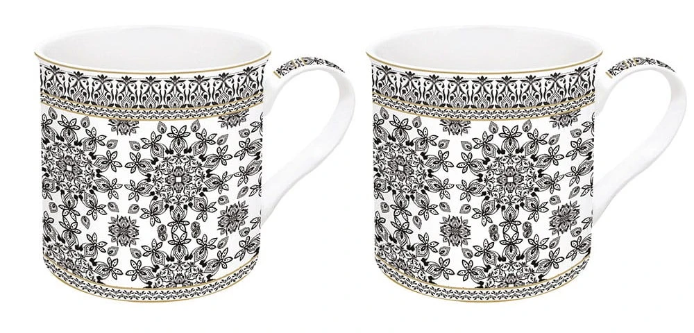 Kubek porcelanowy czarno - biały 2 szt. Mug Black